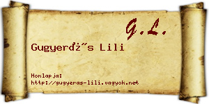 Gugyerás Lili névjegykártya